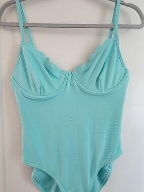 kate spade Aqua Low Tide One-Piece Swimsuit, Size M, NWT